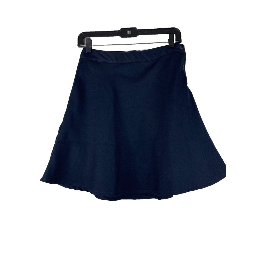 Tommy Hilfiger Women Size 2 Regular A Line Skirt Blue Side Button 19" Length